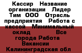 Кассир › Название организации ­ Лидер Тим, ООО › Отрасль предприятия ­ Работа с кассой › Минимальный оклад ­ 20 000 - Все города Работа » Вакансии   . Калининградская обл.,Советск г.